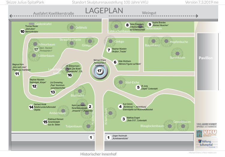 Lageplan mit Skulpturen